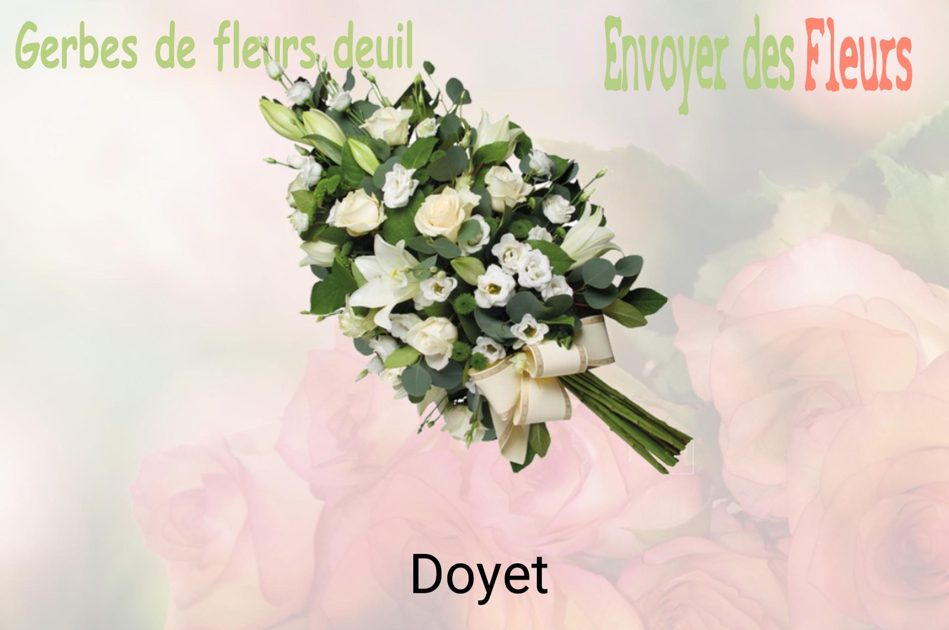 Gerbe de fleurs de deuil livrée à Doyet